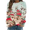 3D Print Christmas Pattern Sweatshirt Women's Long Sleeve Round Neck Hoodie Fashion Casual Santa Claus Pullover Women's Tops