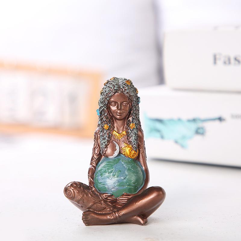 Mother Earth Statue Gaia Goddess Statue Resin Artifact Decoration Mother Earth Art Decoration Desktop Gift Room Decor