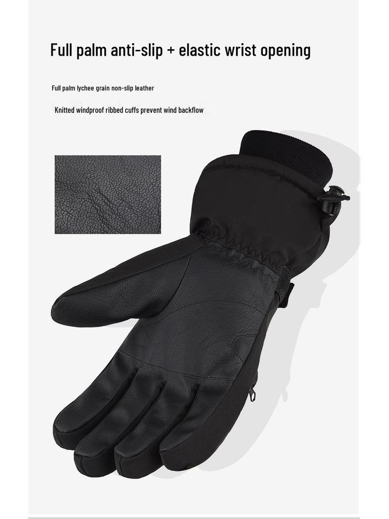 Waterproof Winter Ski Gloves for Men & Women, Touch Screen Compatible, Thickened Plush for Cycling & Motorcycling