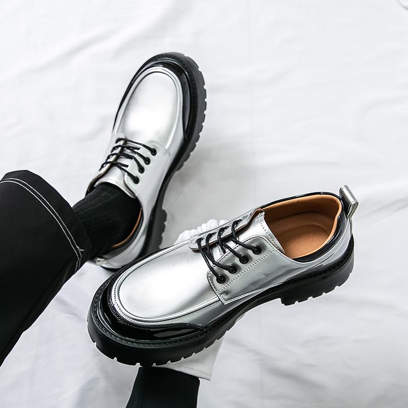 Fashionable Thick Soled Men Leather Oxford Shoes Classic British Style Leather Casual Shoes High-quality Men Urban Elegant Shoes