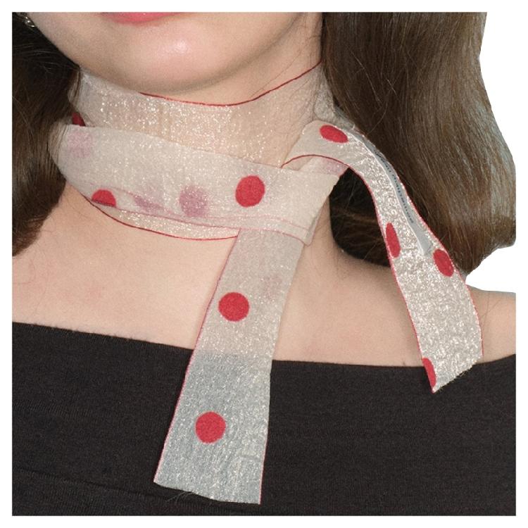Summer Spring Lace Scarf Dotted Pattern Scarf Sweet Female Scarf Breathable красный