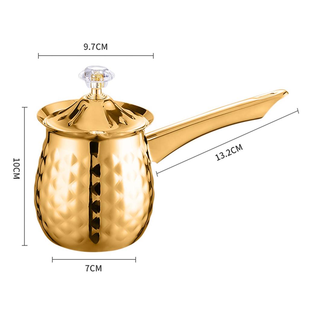 Turkish Coffee Pot with Long Handle Milk Frothing Pitcher Small Pot Greek Pot Coffee Moka Pot Butter Pot for Kitchen Men Gifts