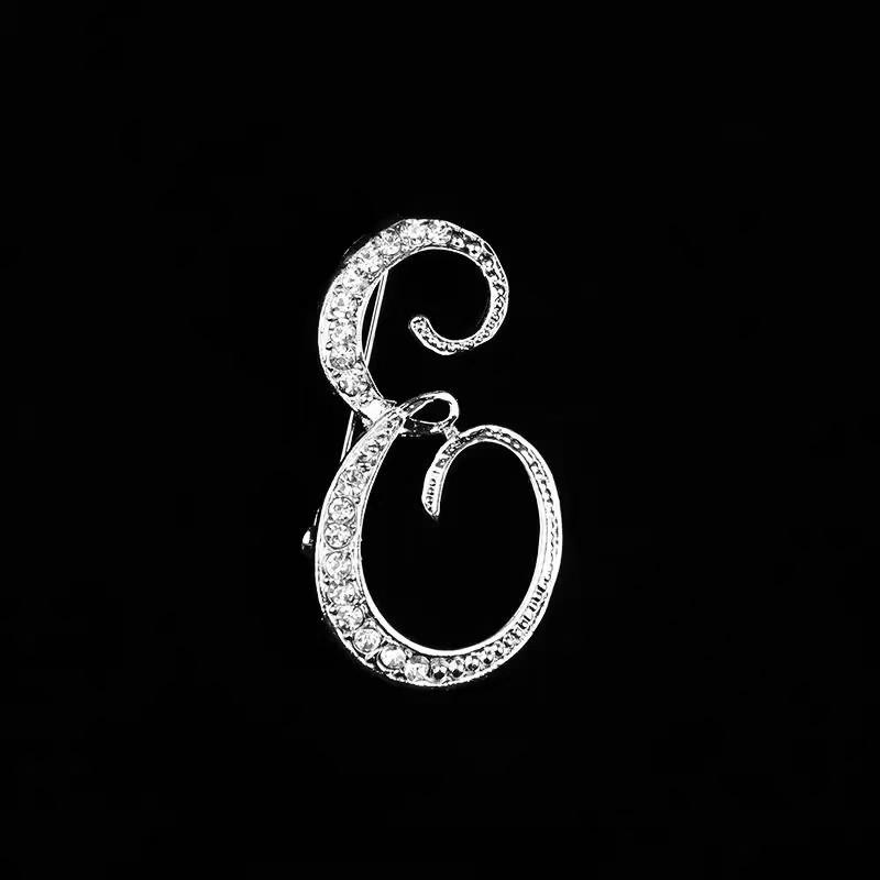 Minimalist Rhinestone Alphabet Brooch: Elegant Geometric Pin for Sweaters or Coats
