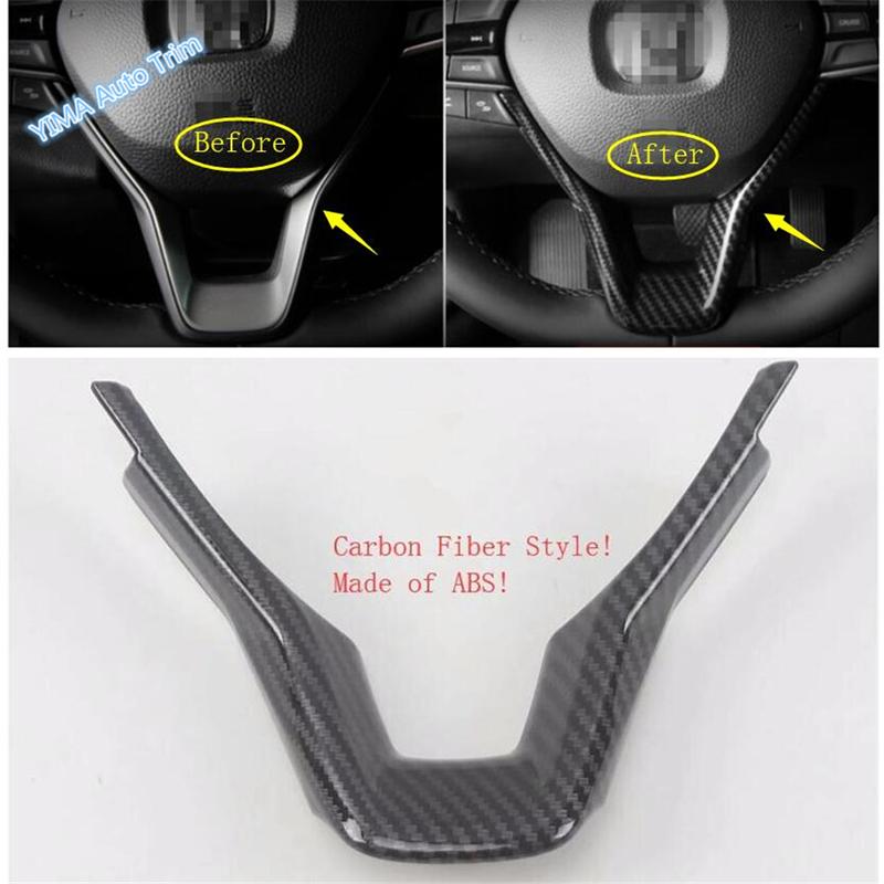 Lapetus Auto Styling Steering Wheel Strip Cover Trim 2 Colors / Matte / Carbon Fiber Style Fit For Honda Accord 2018 - ABS