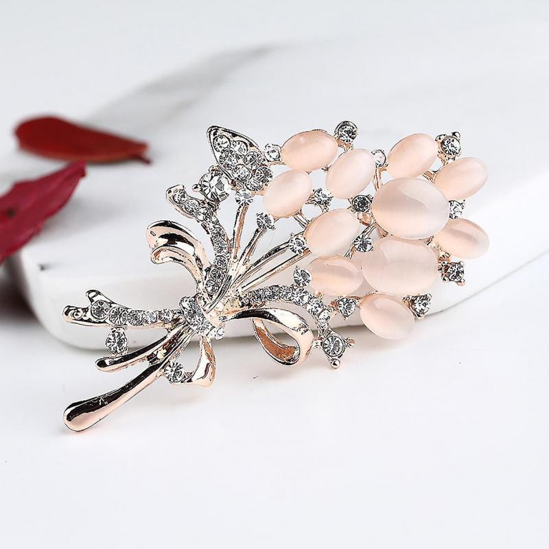 Brooch Female Rose Gold Wheat Ear Flower Corsage Elegant Suit Pin Accessories Classic Retro