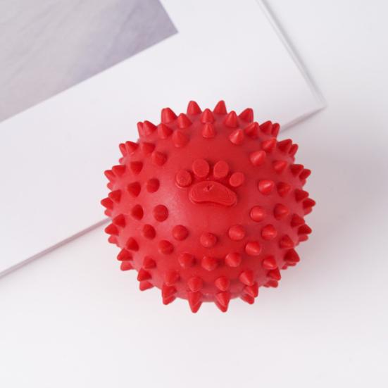 Spiky Ball Dog Toy Squeaky Dog Chew Toy Interactive Puppy Teething Toy Teeth Cleaning Toy for Training Fetch Anxiety Relief