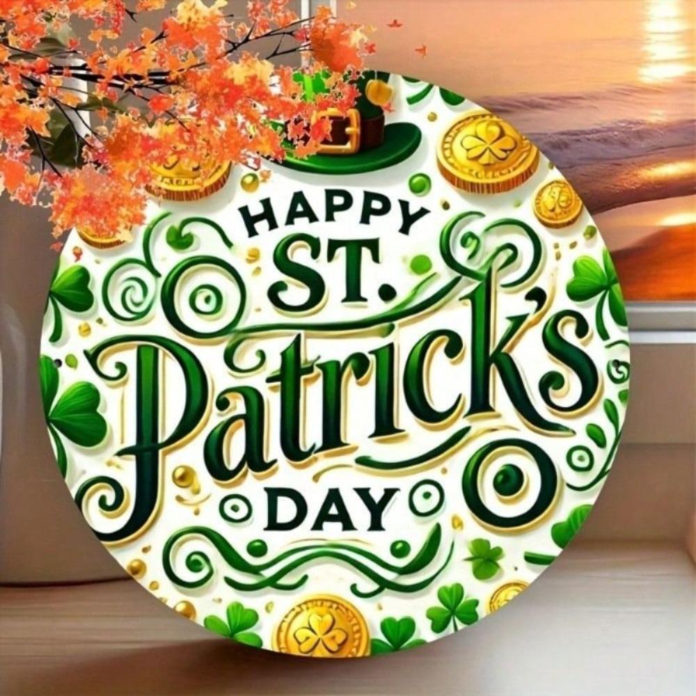 Metal Wall Art Sign, Saint Patrick Day Irish Clover Pub Decor