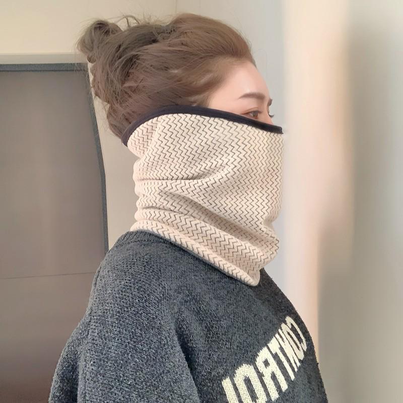 Wavy Fleece Striped Cycling Veil: Windproof, Cold-Proof Mask for Autumn & Winter