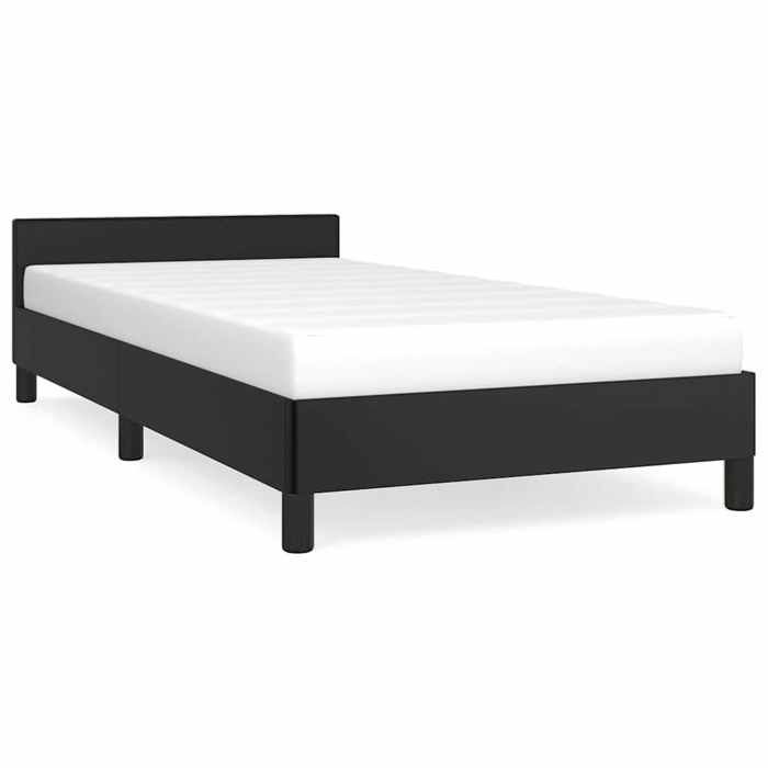 VidaXL Bed Frames with Headboard Slat Base Upholstered Bed Slat Frame Single Bed Adult Bedroom Interior Black 347465