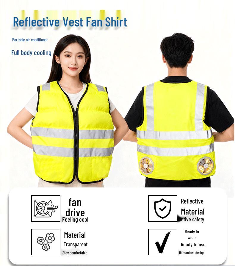 LED Kühlweste mit eingebautem Ventilator für Verkehrsregelung & Brandrettung