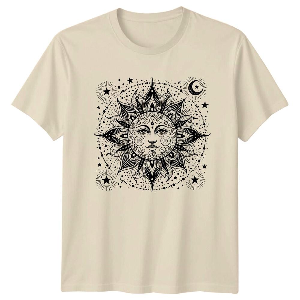 Celestial Sun Face TShirt Boho Magic Mystic Sun Art Shirt