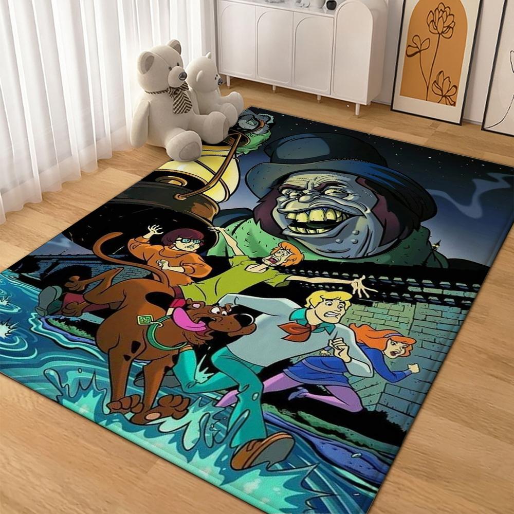 Scoobydoo Mystery Gang Printed Rug Nonslip Easyclean Carpet For Living Room Play Area Hallway Home Party Decor New Year Gift