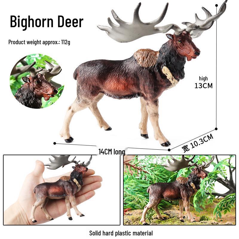Children's Cognitive Toy: Solid Animal Models - Elk, Red Deer, Reindeer, and White-tailed Deer Christmas Ornament