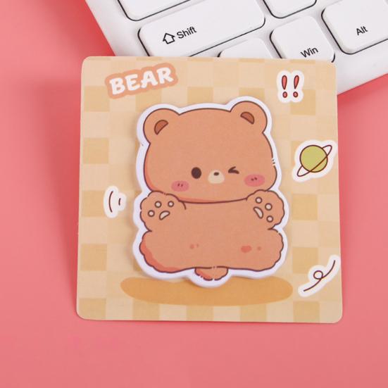 4Pcs Sticky Paper Cute Special-Shaped Cartoon Design Self Adhesive Note Pads