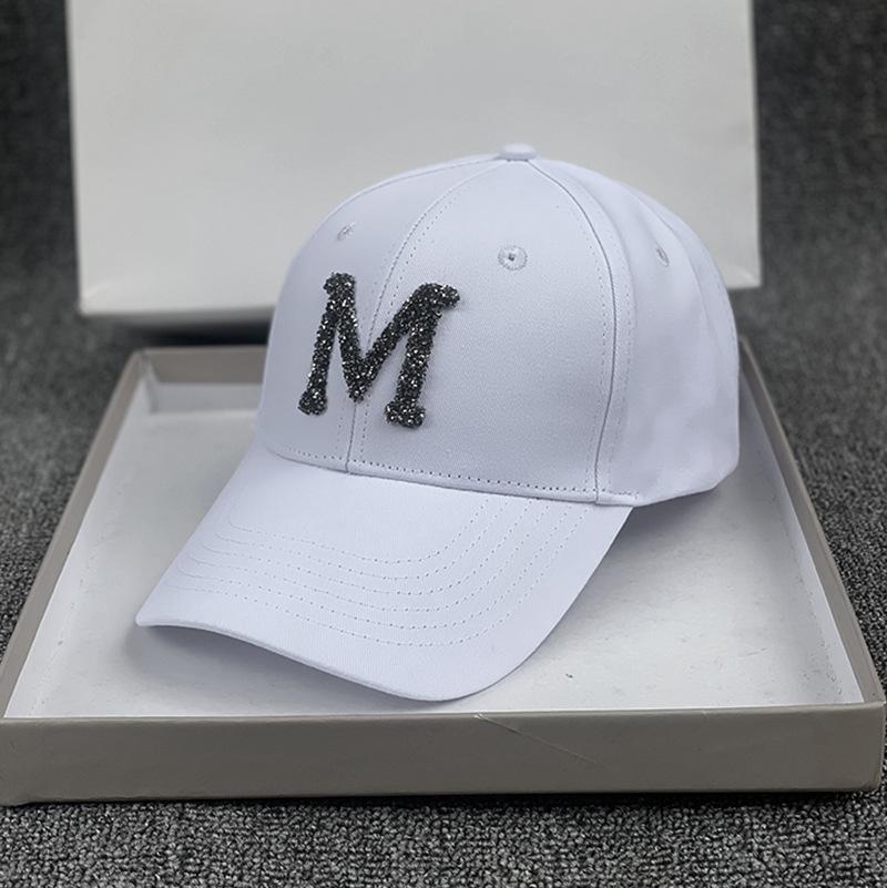 Rhinestone Broken M Baseball Cap Children Travel Vacation Sun Protection Visor Male Couple Cap Tide