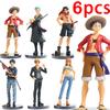 Anime 6pcs One Piece Figures Luffy Ace Solon Mei Sanji Action Model Pvc Desktop Statue Ornament Collection Desktop Toys Gifts