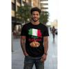 Italian Pizza & Italy Flag T-Shirt For & - Italian Food Theme With Pizza Slice & Italian Text, Casual Short Sleeve Round Neck Tee, Pizza Lover Gift,