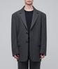 Musinsa Standard Wool Flannel Daddy Shoulder Oversized Blazer [Medium Grey]