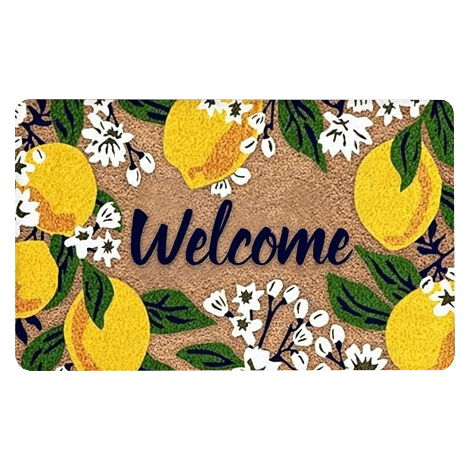 

Lemon Print Front Door Mat Absorbent & Non-Slip Bathroom Floor Mat Soft & Comfortable Housewarming Gift for Bedroom Decor