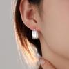 Korean Version Niche Design Square Pleated Texture Ear Buckle Korean Style Texture Earrings Ear Jewelry Premium