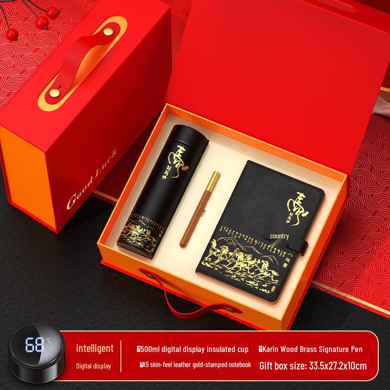 Mingzhanxuan National Tide 304 Stainless Steel Gift Set Pen, Notebook Gift Box Set