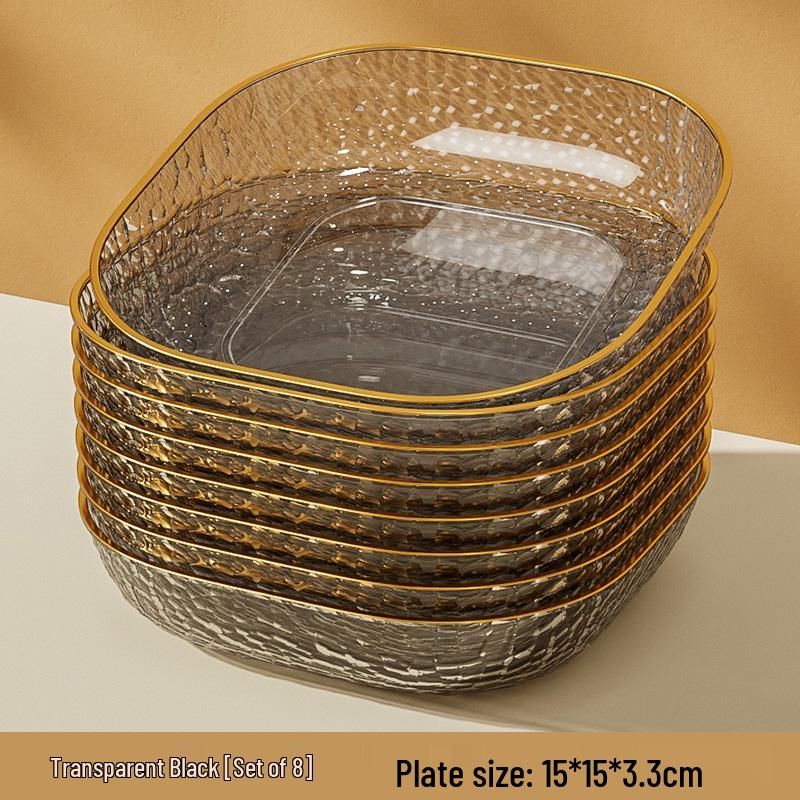Luxury Plastic Bone Dish: Versatile Small Plate for Snacks, Fruits, Residue Storage, and Stir-Fry.