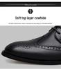 Men's Formal Brogue Leather Shoes - British Style, Small To Large Sizes