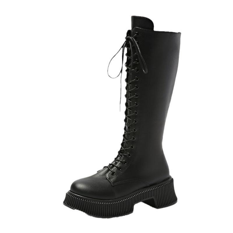 Luxury Women's Boots  New Comfortable Gothic Style Shoes Trendy Versatile Motorcycle Boots for Women Platform Mid-calf Boots