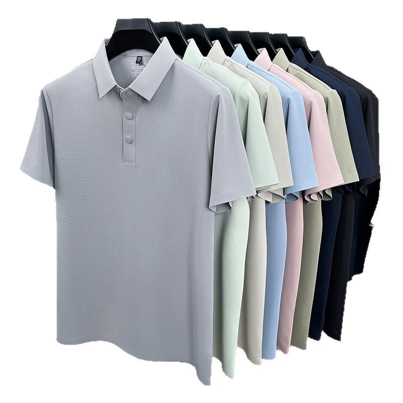 Summer Men's Short Sleeve T-Shirt Lapel Collar Polo Shirt Middle-Aged & Young Casual Versatile Top
