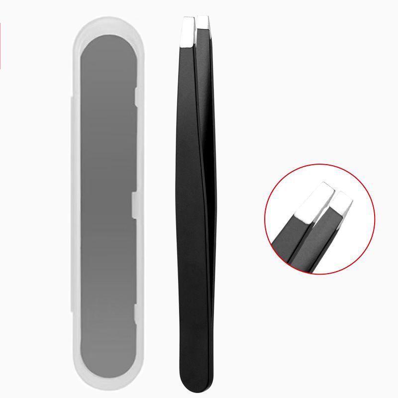 Stainless Steel Eyebrow & Beard Tweezers - Premium Plucking and Trimming Tool