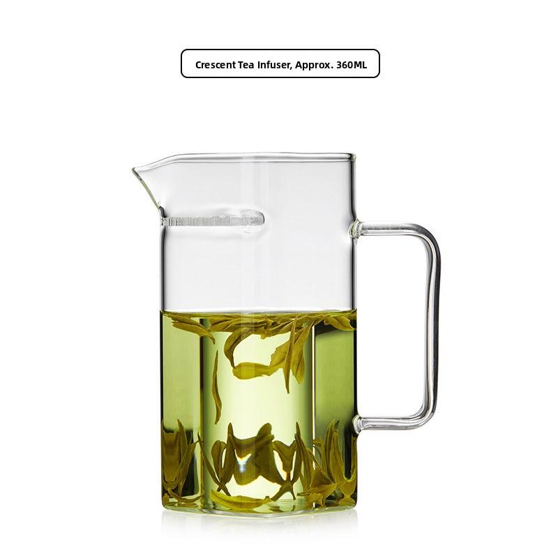 Thiened Glass Een Tea Brewing Device Inteated Tea Cup Strainer One-Piece Tea Dripper Moon Tooth Filter Tea Cup Tea Pot