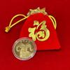 Chinese Zodiac Goat Commemorative Coin 1Pcs Gold Plated with Acrylic Case Red Pouch for Beginner Coin Collectors