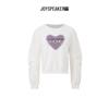 JOY SPEAKER Women's Heart Pattern Fleece-Lined Sweatshirt