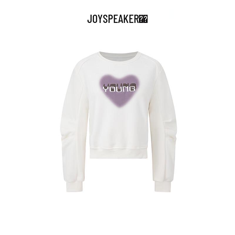 JOY SPEAKER Women's Heart Pattern Fleece-Lined Sweatshirt
