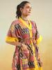 Red & Yellow Patchwork Printed One Size Kaftan Top