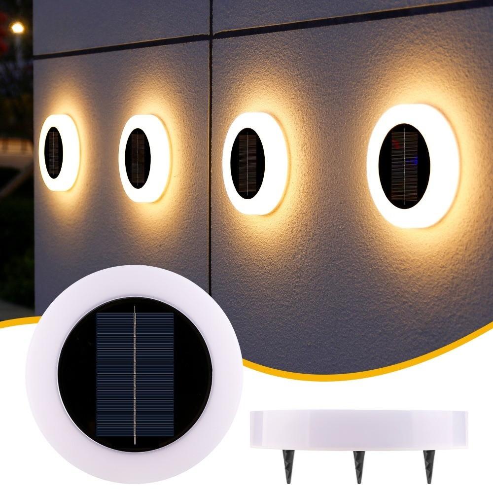 2PCS Waterproof Solar Ground Lights Dual-purpose Wall Lamp Solar Garden Lawn  Lights  Courtyard