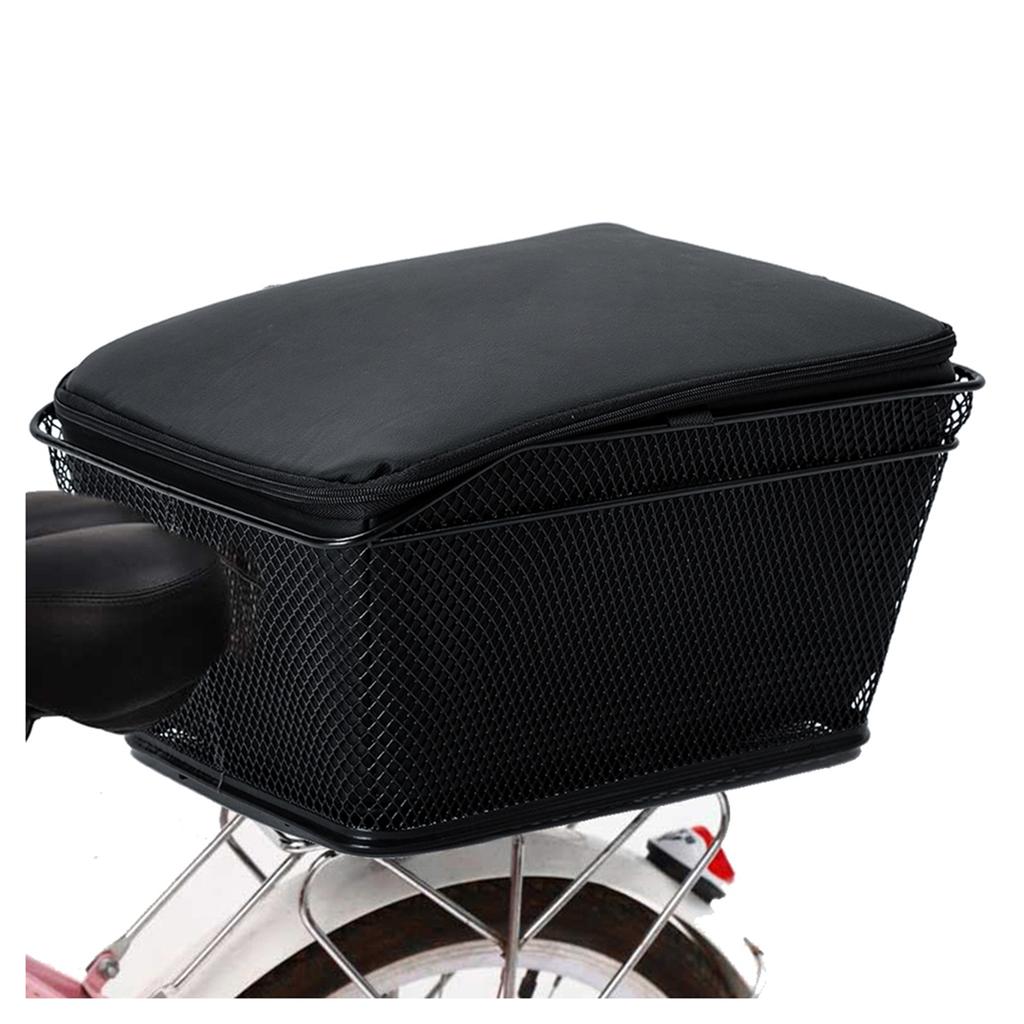 Bike Basket Large Capacity Water Resistant High Load Bearing Sturdy Metal Rear Bike Basket