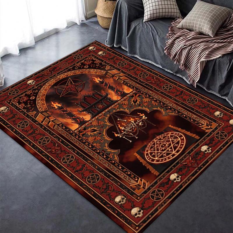 2025 New Satan's Pentagram Carpet Rug for Living Room Bedroom Home Sofa Decoration,Kids play Non-slip Floor Mat138