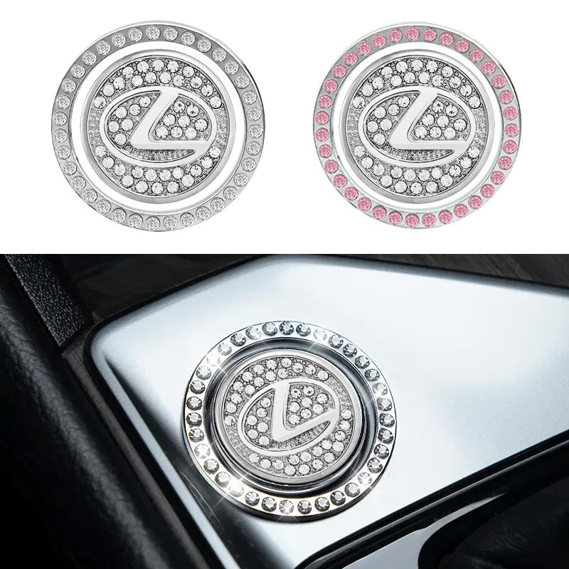 Car One-Click Engine Start Stop Switch Button Cover Rhinestone Sticker For Lexus EX300H RX450H IS300H ES300H NX RX GS Al20 LX GX