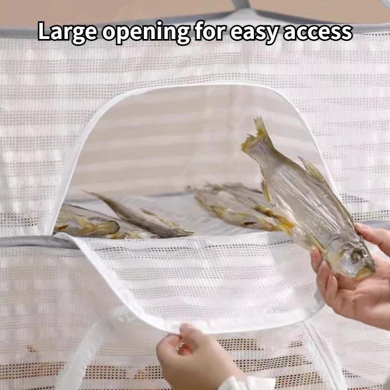 1-4 Warstwowa Wisząca Siatka do Suszenia Składane Siatki do Suszenia Ubrań Odporna na Muchy Wiatroodporna Susząca Siatka Uchwyt na Jedzenie Warzywa Ryby Owoce Zioła