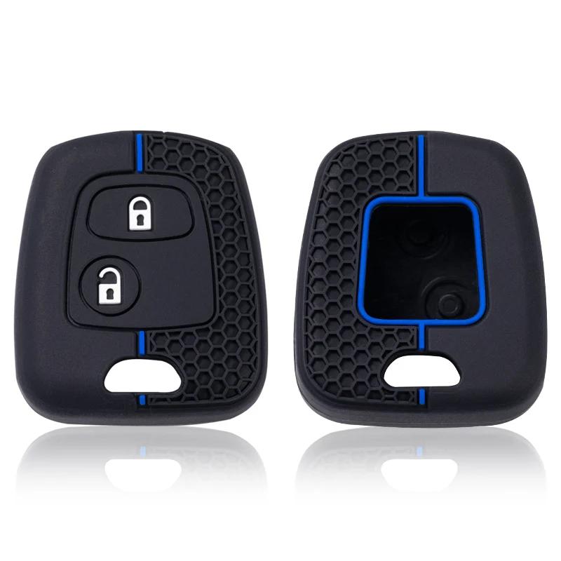 Silicone Car 2 Button Key Cover Case for Peugeot 106 107 206 207 307 Citroen C1 C2 C3 C4 XSARA PICASSO for Toyota AYGO Protector