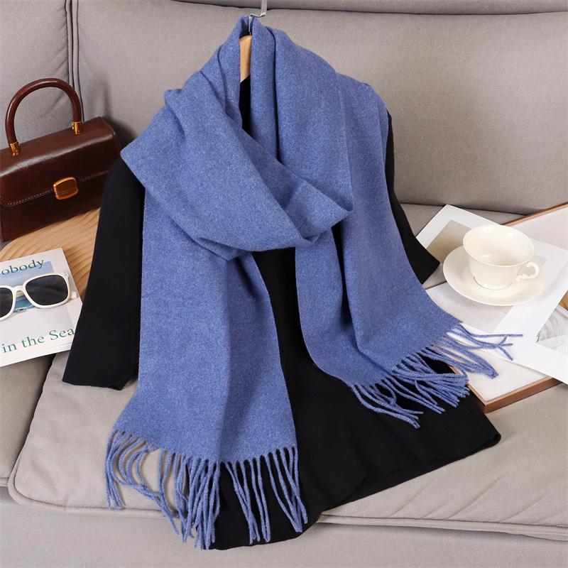 69 Colors Winter Scarf for Women Warm Cashmere Scarves Hijab Solid Lady Long Shawl Wrap Female Pashmina Bandana Poncho Stoles