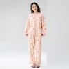 Fenteng 100% Cotton Women's V-Neck Long-Sleeved Sleepwear Set with Animal Print