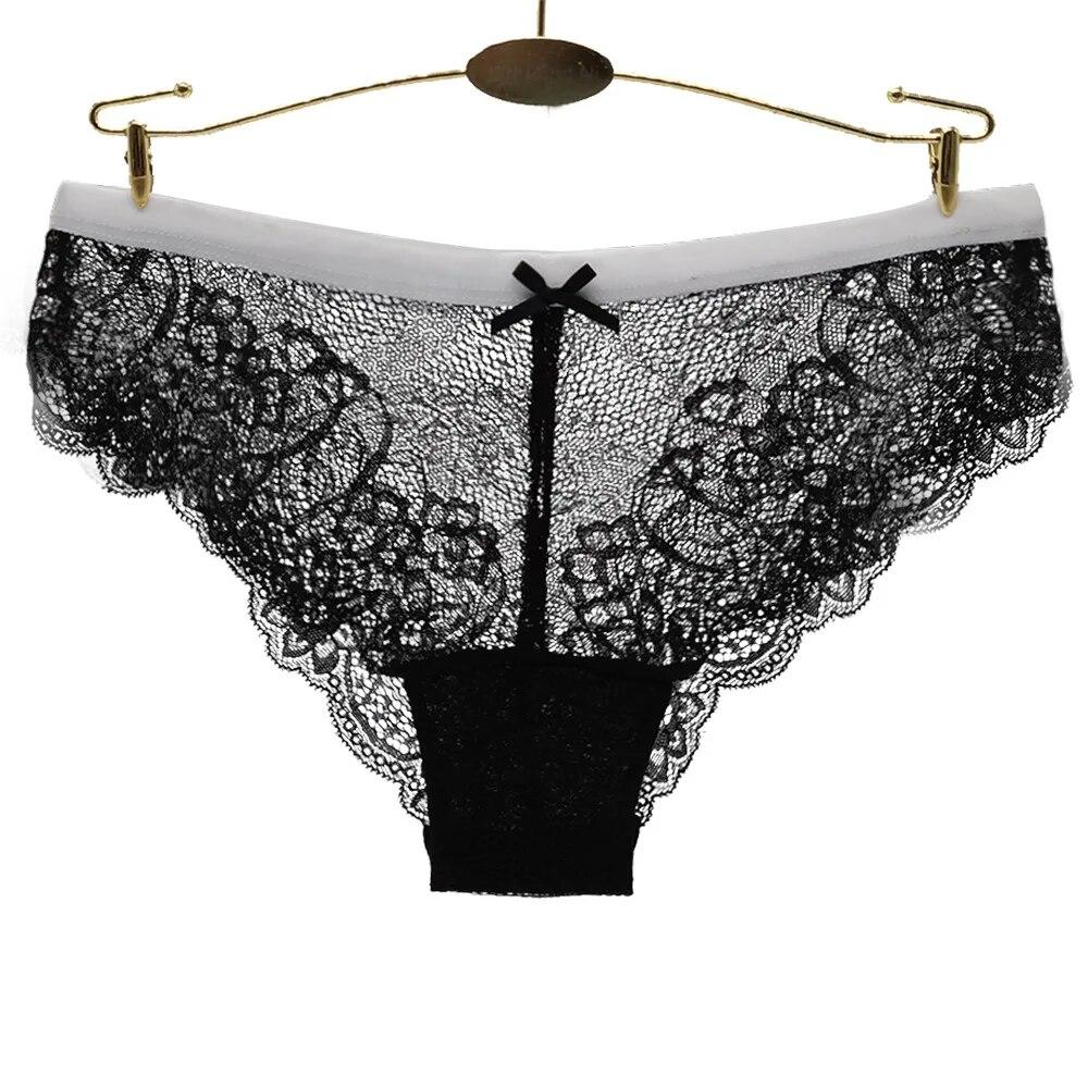 Panties Woman Sexy Lace Underpants Cotton Underwear Transparent Briefs Knickers Lingerie 6 Pcs/set