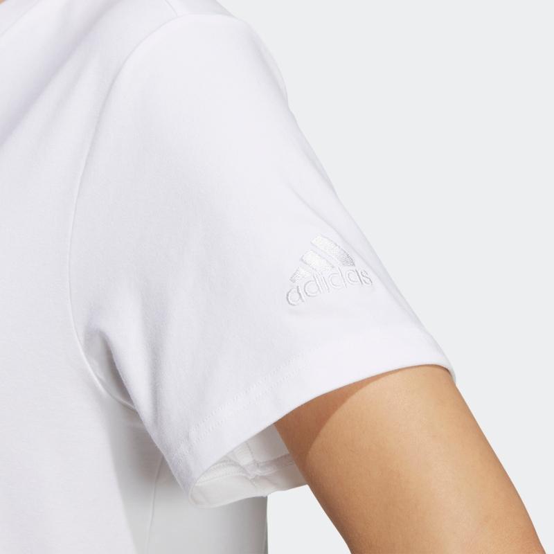 Adidas Large Logo Panda Print Casual Short Sleeve T-Shirt Women Tops White HT6900