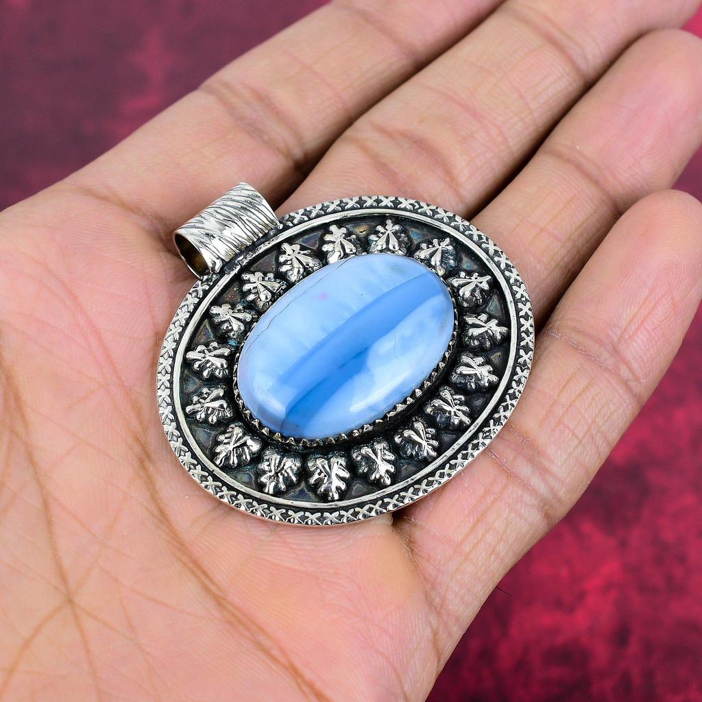 Owyhee Opal Pendant, 925 Solid Sterling Silver Jewelry, Gemstone Pendant, Gift For Her Handmade Dainty Jewelry