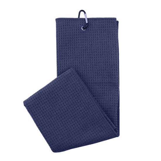 

Гольф-рушник з карабіном Вбираючий мікрофібровий рушник Вафельна текстура Ганчірка для гольфу з кліпсою для візка, ключки або сумки Аксесуари для гольфу Очищення 30x30cm темно-синього кольору