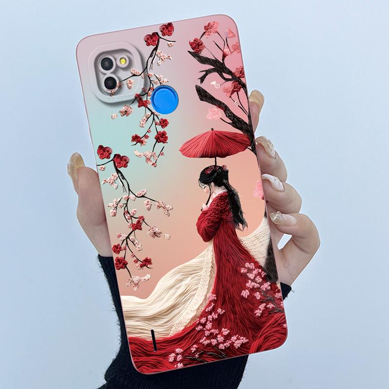 For Tecno Pop 4 Lte Case Liquid Silicone Fashion Simplicity Oil Painting Floral Back Cover For Techno Pop4 Air Phone Case BC1s