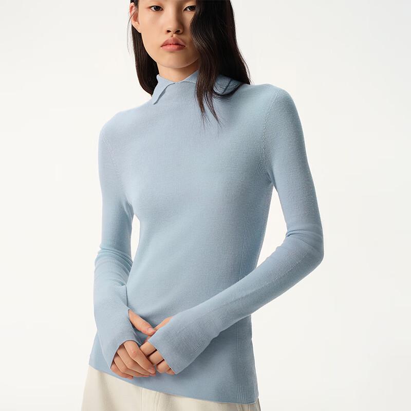 Broadcast Women's Slim-Fit Polo Collar Wool Pullover Sweater