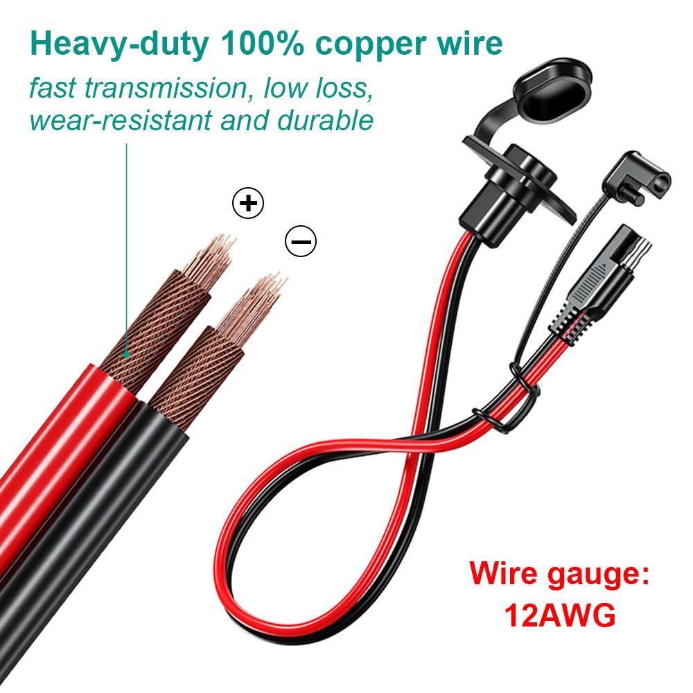 12AWG 30CM Solar Extension Cable SAE Male Female Plug DC Power Automotive Cord Connector Wire Car Battery Cell Connection